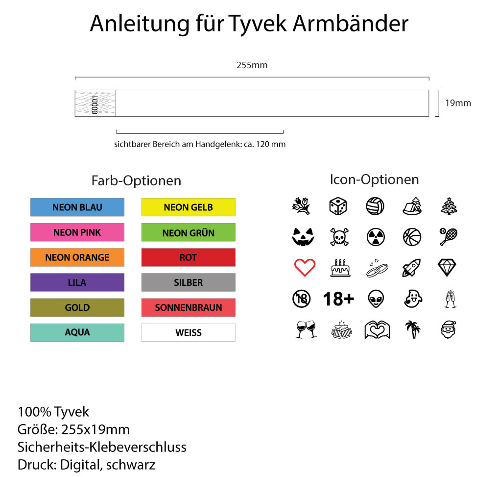 Vorlage Tyvek-Armbänder
